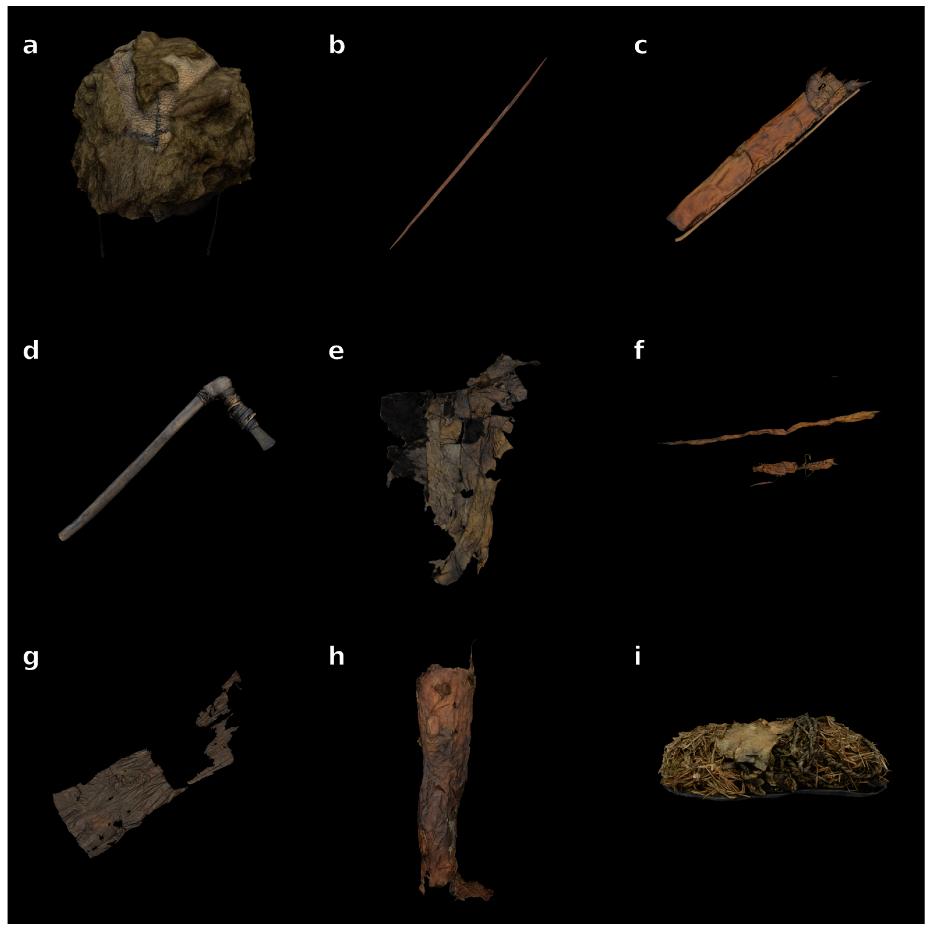 A collection of the objects Ötzi left behind before rudely being killed.